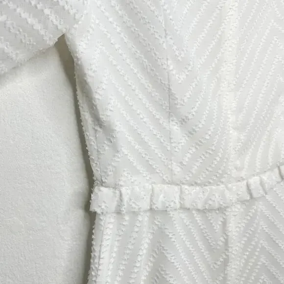 Shilla Chevron Swiss Clip Dot Short Sleeve Classy Fit and Flare Mini Dress Small - Picture 8 of 14